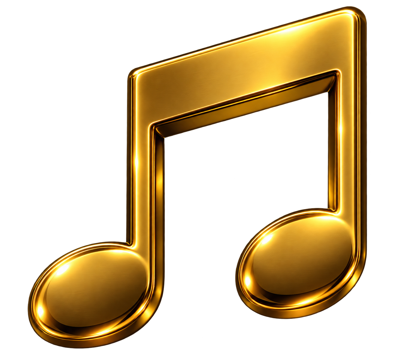 Gold musical note icon representing music and visual productions by CineMettle Studios.